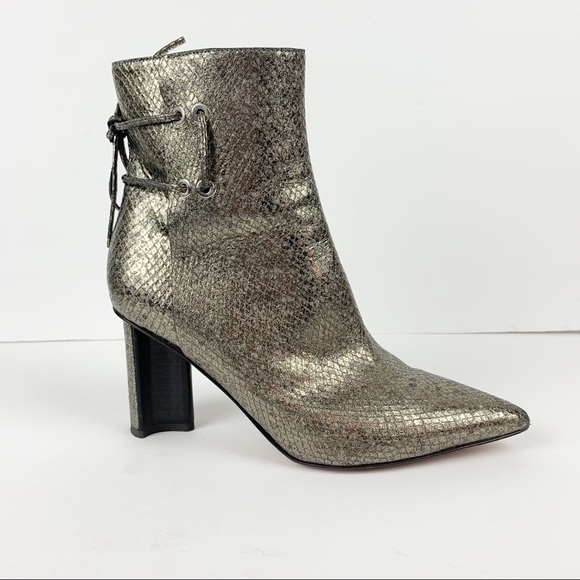 ROBERT CLERGERIE Leather Pointed-Toe Heeled Boots - Picture 2 of 11